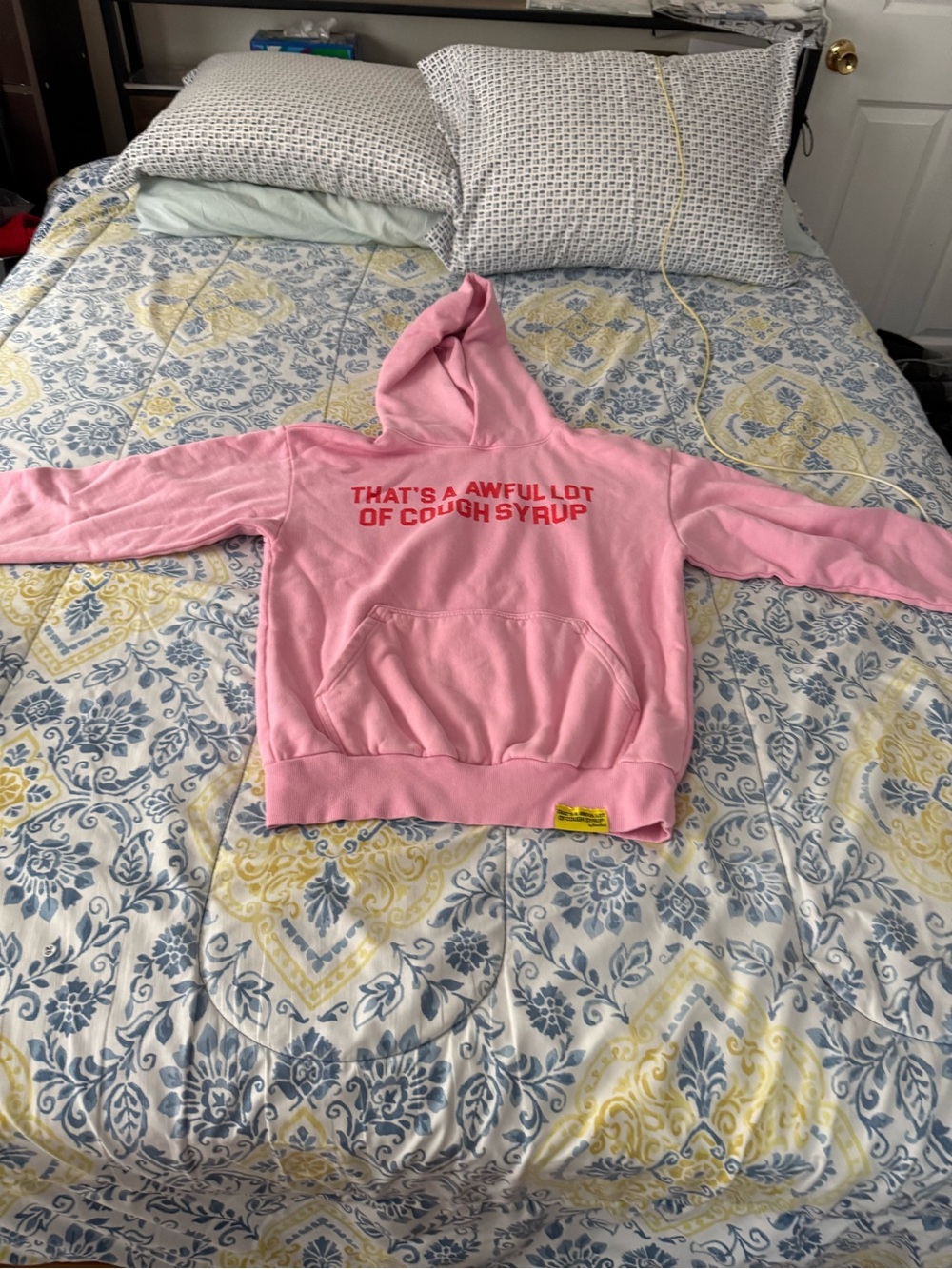 Lost Hills ALOC Pink Graphic Hoodie "That’s A Awful Lot of Cough Syrup"